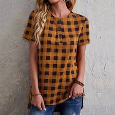 Асимметричная блузка в клетку Shein