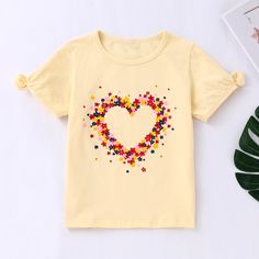 Футболка с принтом сердечка для девочек Shein
