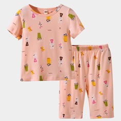 Мультяшный принт милый Домашняя одежда для девочек Shein