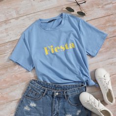 Футболка с текстовым принтом Shein