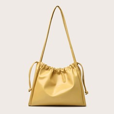 двойная ручка на кулиске Одноцветный Модный Сумки-тоут Shein
