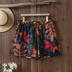 узел Растения Бохо Шорты размер плюс Shein