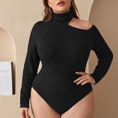 Боди размера плюс с высоким воротником Shein