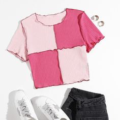 Контрастная футболка Shein