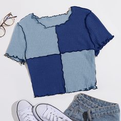 Контрастная футболка Shein