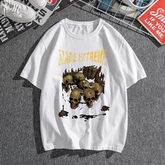 Футболка мужская с черепом и буквами Shein