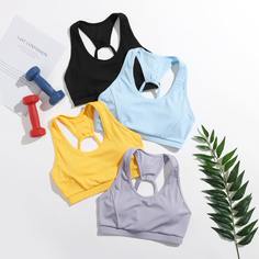 Открытая спина Одноцветный Спортивные бюстгальтеры Shein