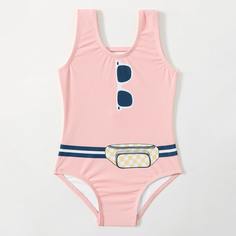 Слитный купальник с принтом для девочек Shein