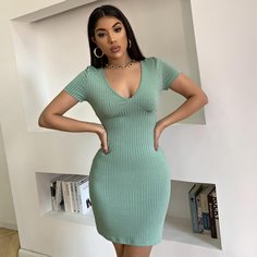 Облегающее трикотажное платье Shein