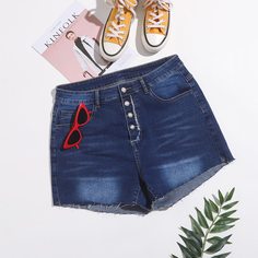 Джинсовые шорты размера плюс Shein