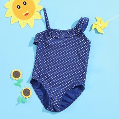 Слитный купальник для девочек с принтом сердца Shein