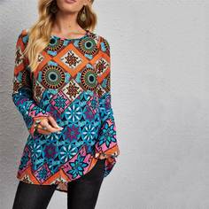 Асимметричный Цветочный Бохо Блузы Shein
