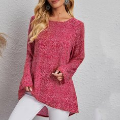 Асимметричный цветочный Бохо Блузы Shein
