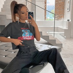 Животный Повседневный Футболки Shein