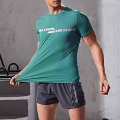 Мужская спортивная футболка с текстовым принтом Shein