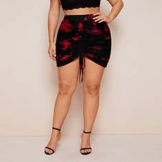 Разноцветная юбка мини размера плюс на кулиске Shein