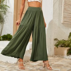 Широкие брюки со складками Shein