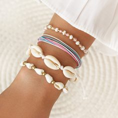4шт браслет с ракушками Shein