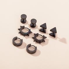 Геометрические серьги из нержавеющей стали 4 пары Shein