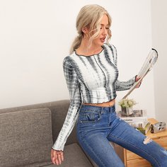 Разноцветный короткий топ Shein