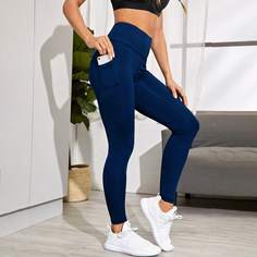 Спортивные леггинсы с широкой талией и карманом для телефона Shein