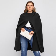 Одноцветный Повседневный Плюс размеры пальто Shein