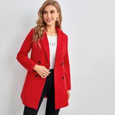 Двубортное пальто Shein