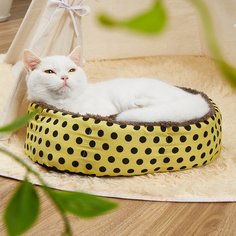 Плюшевая кровать для домашних животных в горошек Shein