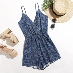 На запах цветочный Бохо Комбинезоны Shein