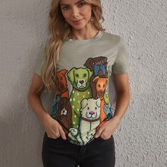 Животный Повседневный Футболки Shein