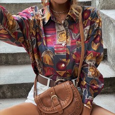 Карман Цветочный Бохо Блузы Shein