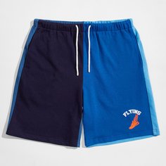 на кулиске Контрастный Спортивный Мужские шорты Shein