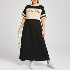 Контрастный цвет Повседневный Платья размер плюс Shein