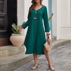 Асимметричное платье с карманами Shein