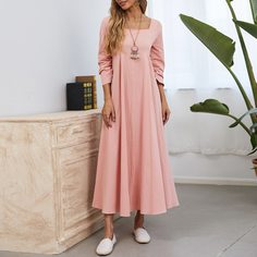 Платье с квадратным воротником Shein