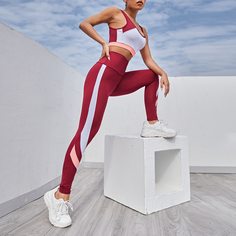 Контрастный цвет Спортивный комплектный костюм Shein