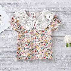 Оборка Цветочный Бохо Блузы для девочек Shein