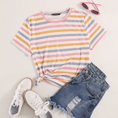 Футболка в полоску Shein