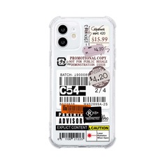 Прозрачный чехол для iPhone с узором бирки Shein