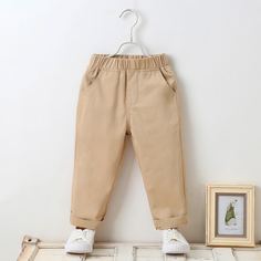 Однотонные брюки с эластичной талией для мальчиков Shein