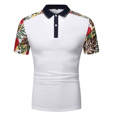 Мужская рубашка-поло с тропическим принтом Shein