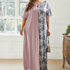 Цветочный Повседневный Платья размер плюс Shein