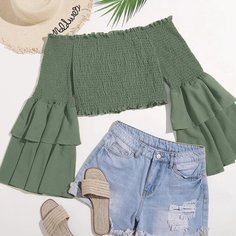 Топ размера плюс с открытыми плечами Shein