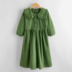 Однотонное платье для девочек Shein