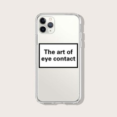 Прозрачный чехол для телефона с текстовым принтом Shein