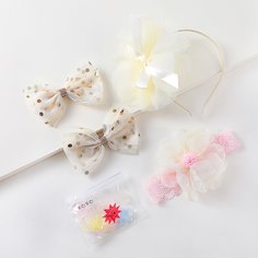 5шт Аксессуары для волос с цветочным декором для девочек Shein