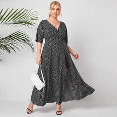 Платье размера плюс с принтом сердца Shein