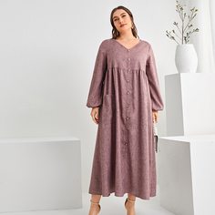 Платье размера плюс с оригинальным рукавом и карманом Shein