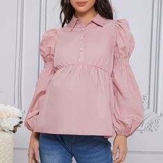 Однотонная блузка для беременных Shein