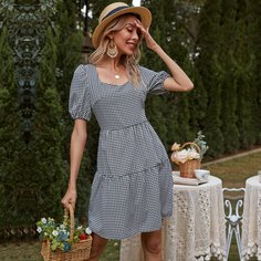 с разрезом Хаундстут Повседневный Платье Shein